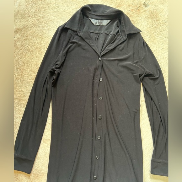 Norma kamali black long sleeved dress shirt - Picture 4 of 5